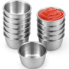 12 Pcs Stainless Steel Sauce Dipping Bowls Set, 45ml Mini Reusable Seasoning Cups for Condiments, Snacks, Appetizers
