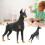 Black Doberman Model Toys Cute Simulation Animal 12