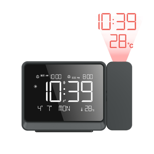Projection Alarm Clock Bluetooth WeatherStation with Atmosphere Night Light Temperature Display Thermometer Table