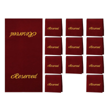 12 Pieces Reserved Seating Signs for Chairs 22 Inch Church Pews Cloth Placeholder Restaurant B