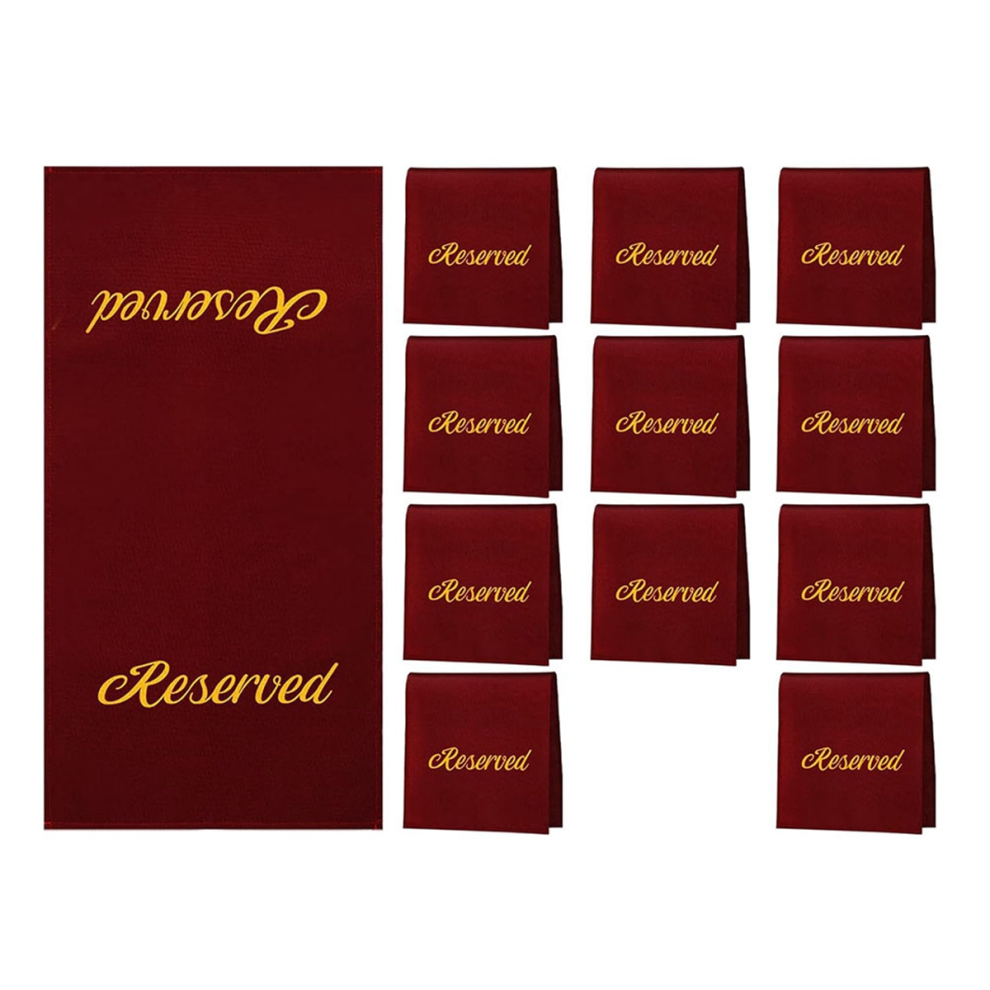 Exogio 12 Pieces Reserved Seating Signs For Chairs 22 Inch Church Pews Cloth Placeholder Restaurant B