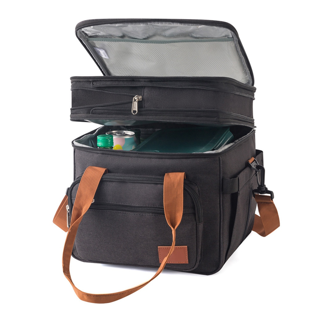 Exogio Insulated Lunch Bag Expandable Double-Layer Cooler Waterproof Outdoor Picnic