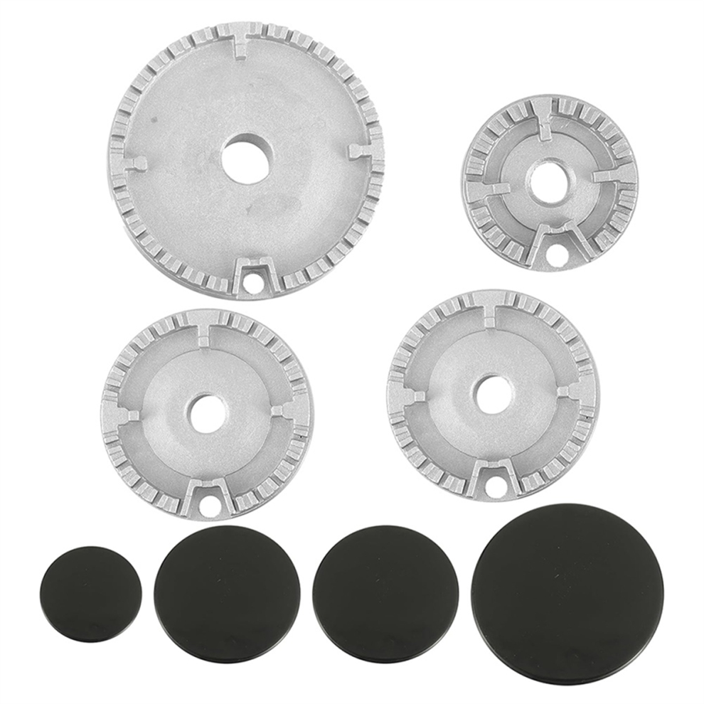 8 Pcs Cooker Hat Set Oven Gas Hob Burner Crown Flame Cap Replacement Kit Fits Most Stove Burners 4851366195024