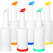 6-teiliges professionelles Bar-Saft-Ausgießflaschen-Set – 0,9-Quart-Ausgießer für Barkeeper, Laden und Behälter