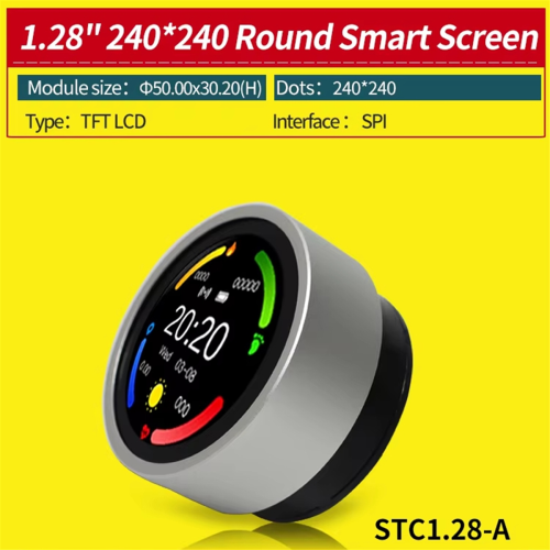 1.28Inch 240x240 Round Smart Screen Serial Port IPS TFT LCD Module Circular Knob Display 1