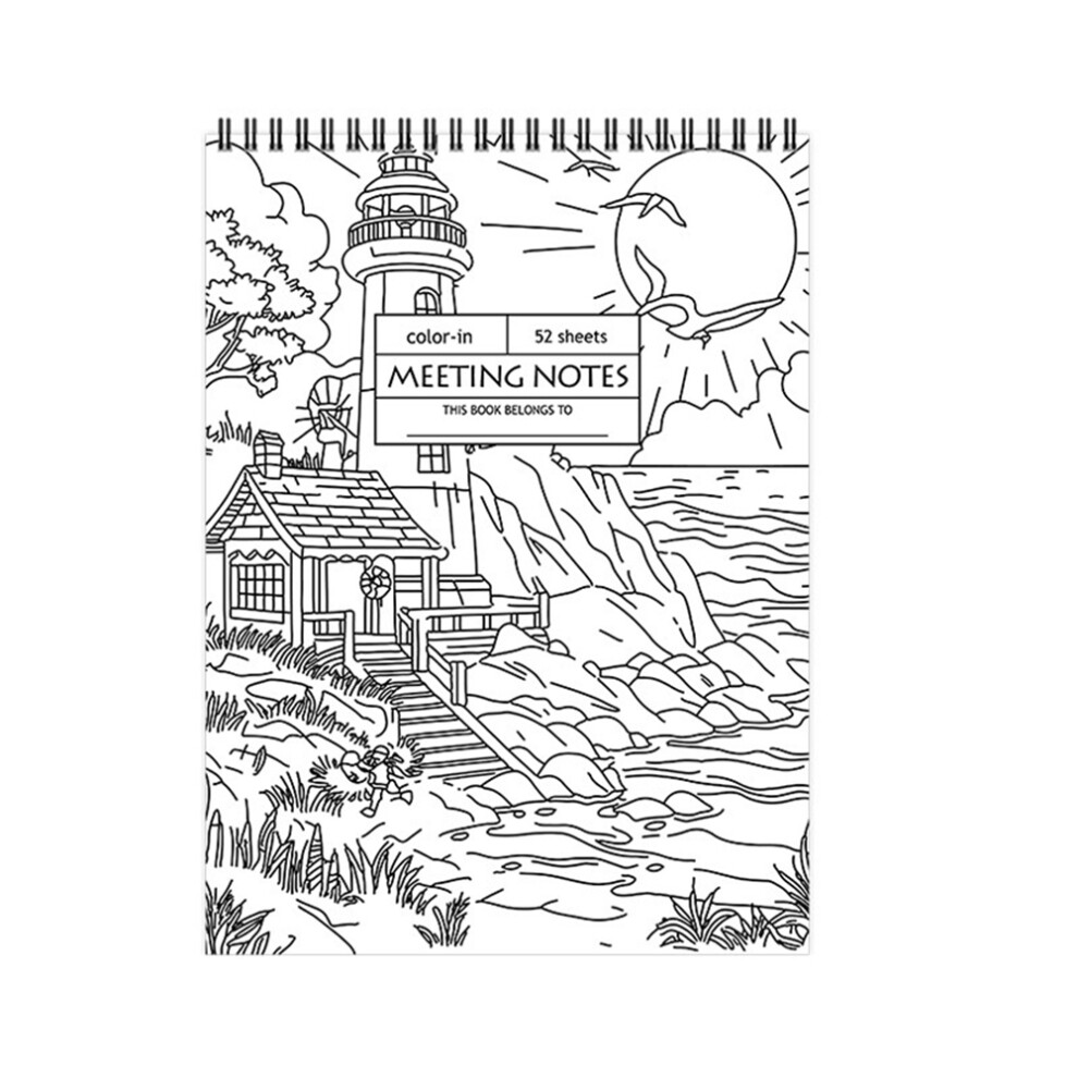 52 Sheets Color-in Notebook Flower Coloring C-image-OPC-PJSFBW5-NEW