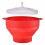 Foldable Oven Bowl Popcorn Round Portable with Lid for Home Use Red 7
