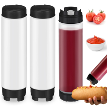 3 Stück 16 oz Gewürz-Quetschflaschen, umgedrehte Plastikflasche für Saucen, nachfüllbare Spitze, großer Ventilspender