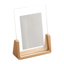 Cadre photo en noyer/hêtre en acrylique en forme de U transparent pour bureau, photos de mariage, décoration de bureau A