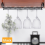 2Pcs Adjustable Wine Glass Rack Under Cabinet, Punch-Free 3 Rows Stemware Holder 3