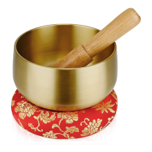 Set di campane tibetane da 4 pollici con mazzuolo e cuscino in legno, per yoga, guarigione dei chakra, sollievo dallo stress