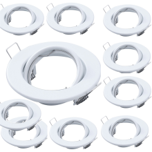 10 Pcs Round GU10 Recessed Downlight Replacement Kit MR16 Fitting Mounting Ceiling Spot Lights Frame Lamp Socket Holder