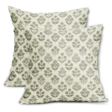 Set di 2 federe per cuscini floreali da 18x18 pollici, motivo a blocchi di fiori vintage, federe decorative