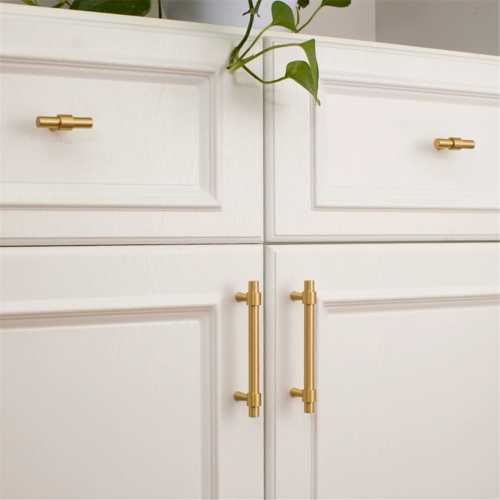 Brass Cabinet Pulls Wardrobe Handles Gold Drawer Round Door T Type Kitchen Handle 2