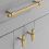 Brass Cabinet Pulls Wardrobe Handles Gold Drawer Round Door T Type Kitchen Handle 5