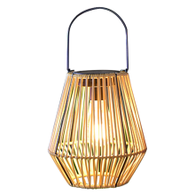 Lanterna solare IP65 impermeabile da appendere/appendere all'esterno, grande luce in rattan con maniglia per giardino, patio, cortile