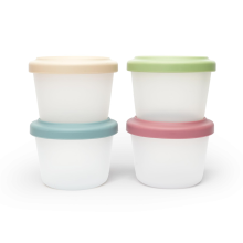 4 Pack Small Silicone Snack Containers with Lids Oz Reusable Food Storage Bento Lunch Pots