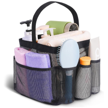 Mesh Shower Portable for College Dorm Room Essentials, 8-Pocket Large Capacity Bag Beach, Swimming, Gym