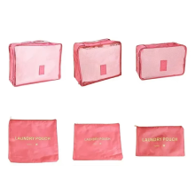 6 stücke Reise Lagerung Taschen Koffer Verpackung Set Fällen Tragbare Gepäck Organizer Kleidung Schuh Faltbare