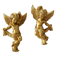 Harz Engel Wand Skulpturen Schmuck Entzückende Engel Figur für Hochzeit Decor Goldene Farbe Vielseitig