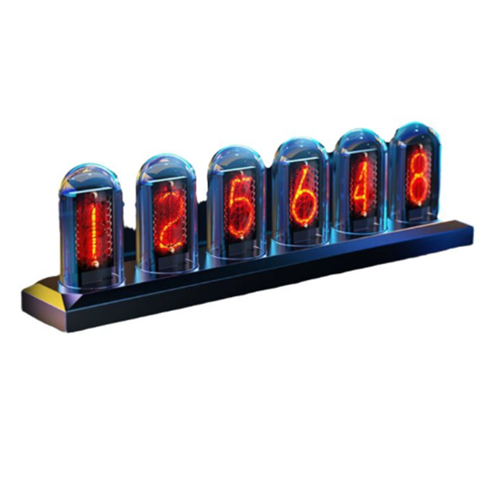Rgb Nixie Tube Clock Led Glows Ips Color Screen Diy Analog Digital Night Lights Gaming Desktop Home Decoration 4851366111413