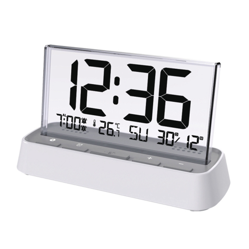 Digital Alarm Clock Electronic Desk With Dual Alarms Date Temp Large Display Table For Home Office Exogio
