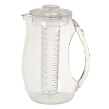 Fruchtwasserkrug 2,5 l mit abnehmbarem Deckel und Siebstab, Getränkekrug für Getränke, Limonade, Saft, Eistee
