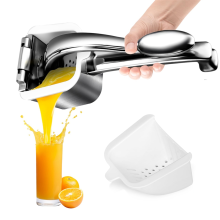 Zitruspresse aus Edelstahl, manuelle Handpresse für Zitronen/Orangen/Granatapfel mit rutschfestem Griff, für die Küche zu Hause