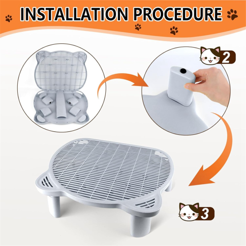 Adjustable Cat Ramp Litter Box Step Double Layer with Filter Function, Elevated for Senior Cats Easy 2