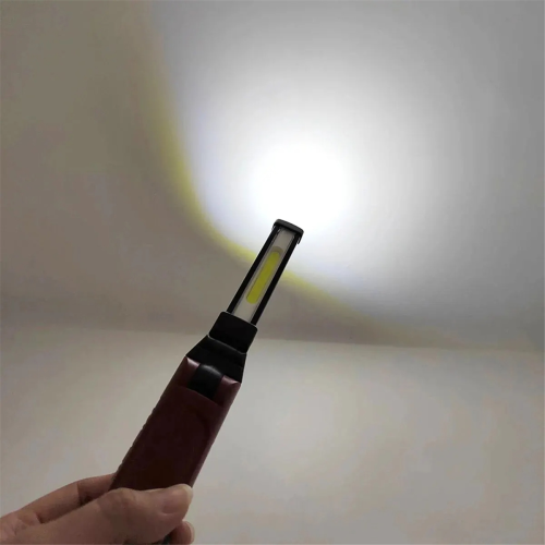 Work Light 180 Folding Flashlight USB Rechargeable Portable Camping Emergency Repair Spotlight with Hanging Hook B 1