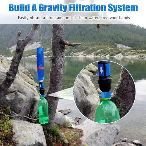Water Filter Coupling Kit,for 28mm External Threaded Filters and Standard Plastic Bottles for Hiking Camping 2