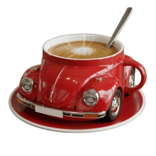 Geformte Kaffeetasse, hitzebeständig, lustige Tasse, großes Fassungsvermögen, handgefertigte Dekoration für Liebhaber, Rot