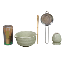 Set di fruste per matcha, con ciotola, bambù e supporto, cucchiaio in bambù, setaccio in acciaio inossidabile, kit per amanti