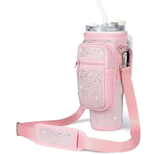 Sparkling Rhinestone Water Bottle Bag Compatible with for 40/30 Oz Insulated Tumbler Suitable Daily Use