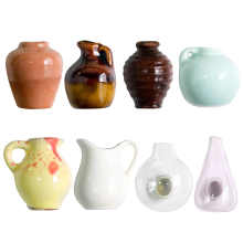 Mini-Vasenmagnete, 3D-Keramik-Blumen-Kühlschrankmagnete, süße kleine Pflanzenvasen für Kühlschrank, Küche, Büro, Dekoration