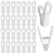 Confezione da 50 clip per grucce in plastica bianca per vestiti per bambini - 2,75 pollici, grucce multiuso, clip per pantaloni e calzini