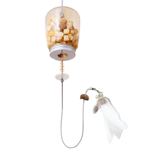 Cat Toy Interactive Cats Leak Food with Bell Hanging Door Scratch Rope Pets Feeder Dispenser Catnip