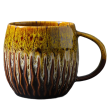 Coffee Mug - Handcrafted Look Ceramic Cup, Large Tea Mug, Microwave & Dishwasher Safe D