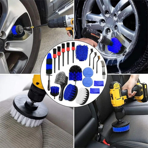 Set da 20 pezzi per la pulizia di pneumatici e cerchi per auto, multiuso, per auto, bagno e cucina 2