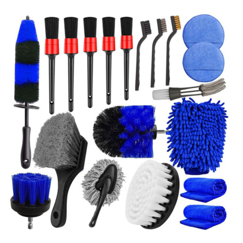 Set da 20 pezzi per la pulizia di pneumatici e cerchi per auto, multiuso, per auto, bagno e cucina