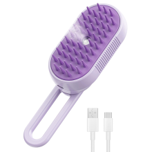 Cat Steaming Brush, Rechargeable Steam Brush for Cats and Dogs, Anti-Static, Massage, Cleans, Deshedding Grooming