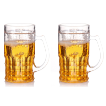 Biergläser, 420 ml, doppellagig, lustig, künstlicher Bierkrug mit Mezzanine, Griffen