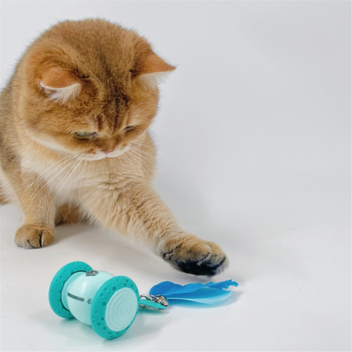 Rechargeable Cat Toys Automatic Obstacle Avoidance Interactive for Intelligent Design Accessories Yellow 2