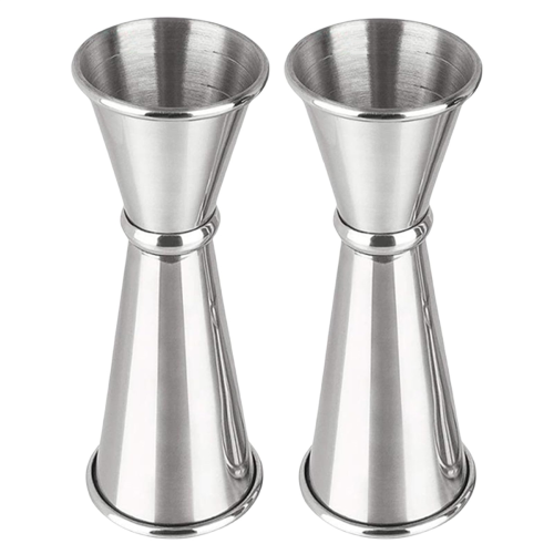 2 pezzi Jigger per barman, cocktail da 1 oz, accessori da bar, misurino, argento