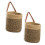 Wall Hanging Storage Baskets 2 Pack Small Woven with Sturdy Leather, Door Organizer 11