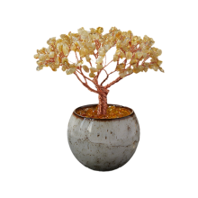 1PC Natural Crystal Citrine Quartz Tree Bowl Base Home Decor Family Friends Desk Ornament Gift D