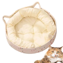 Donut Cat Bed Cute for Indoor Cats Cotton Rope Nest Cushion Pet Supplies Kitten Sleeping Calming Scratching Home B
