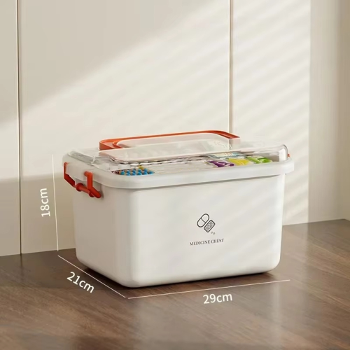 Large Capacity Box Portable Home Aid Kit Family Emergency with Multi-Layer Storage Case A 1