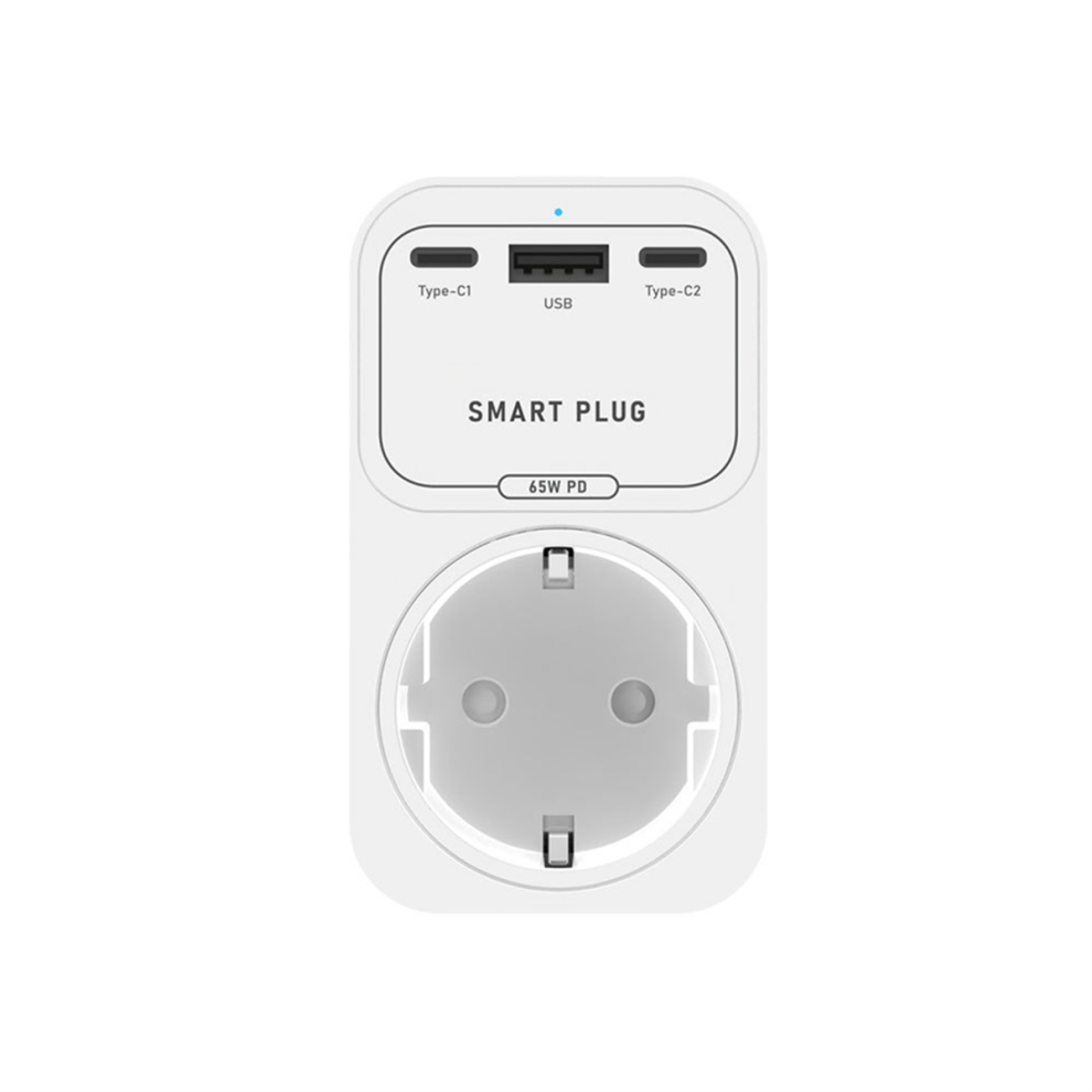 Tuya Smart Plug Wifi 65W Fast Charger With Type C Usb A Charging Ports Eu Socket Outlet Charging,Remote 4851366131848