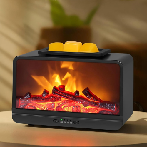 Flame Fireplace Wax Melt Warmer, Warmer with Timer, Electric for Scented EU Plug 1